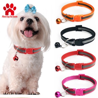 Dog Collar Pet Cat Collar Adjustable Safety Reflection Collars with Bells Kitten Collar Puppy Collar