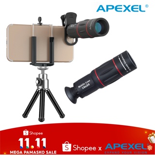 APEXEL 18X Telescope Zoom lens Monocular Mobile Phone camera Lens for all smartphone for Camping hunting Sports and 2022 Qatar World Cup