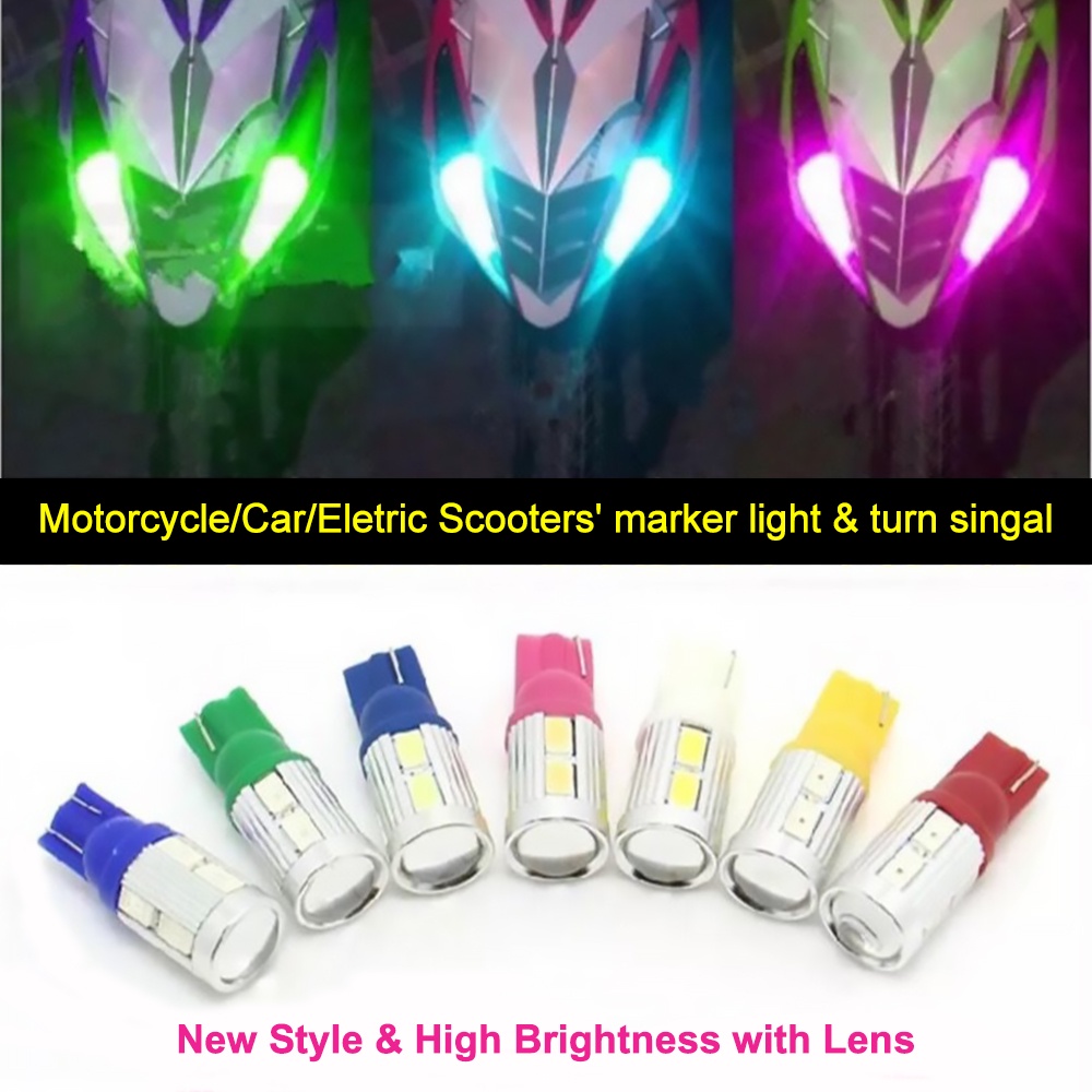 Motorcycle LED Light T10 Park Light Peanut Bulb Signal Light Plate
