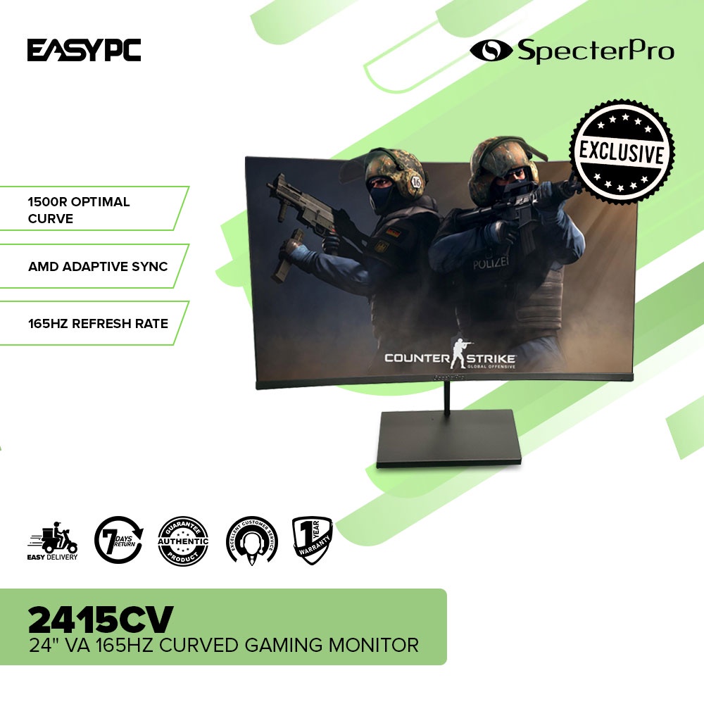 EasyPC SPECTERPRO 2415CV 24 inch Curved Gaming Monitor 165hz