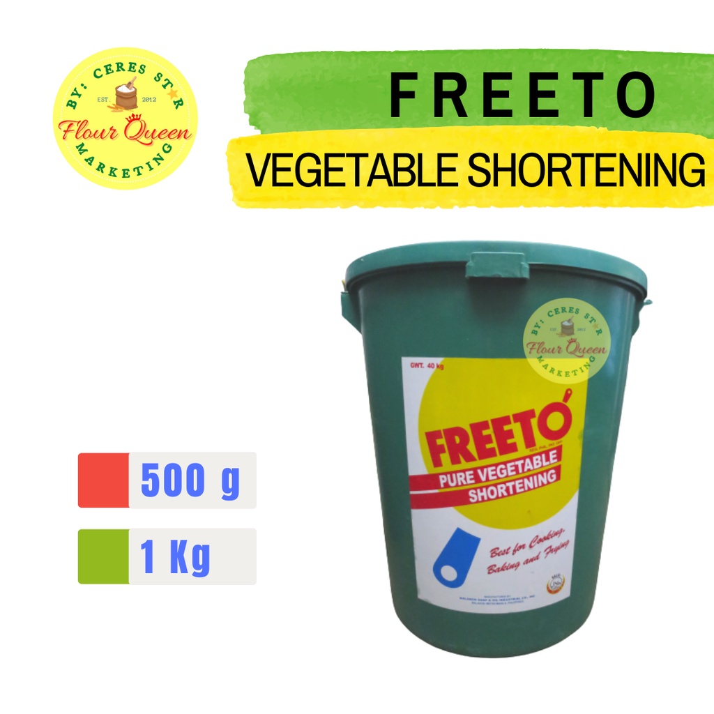 FREETO VEGETABLE SHORTENING LARD FOR BAKING COOKING 1KG Shopee