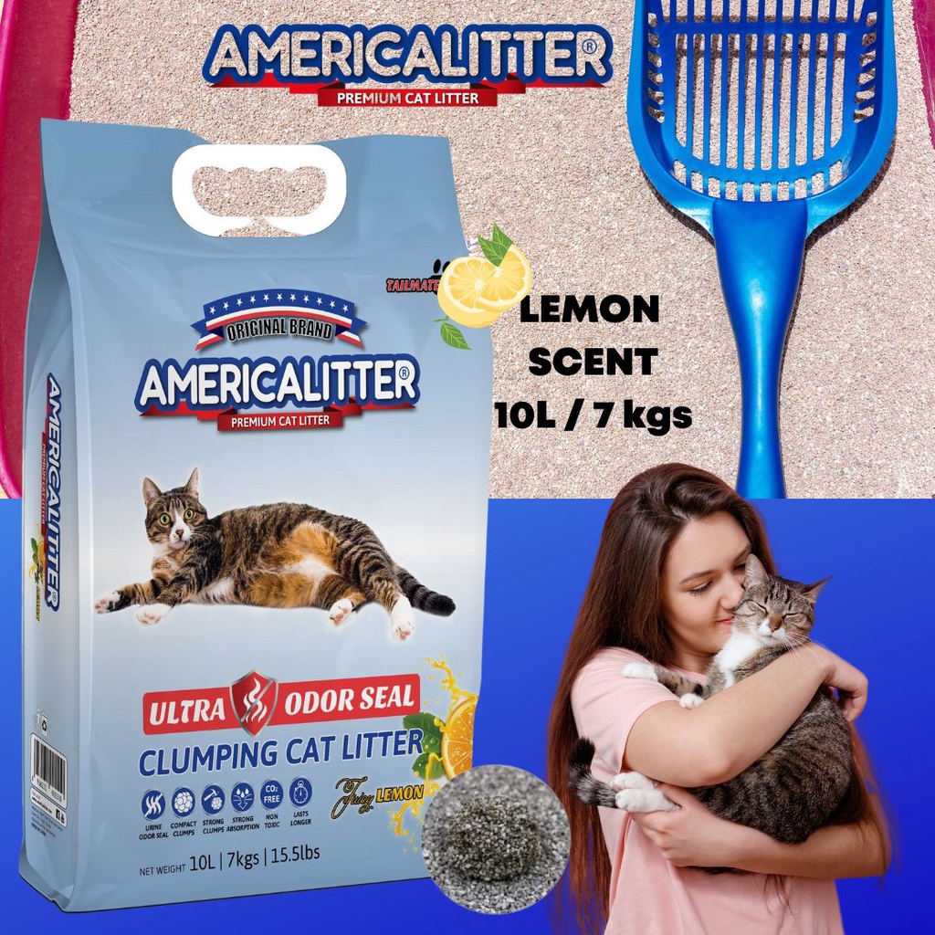 AmericaLitter cat litter sand 10L Ultra Odor seal lemon cat litter sand