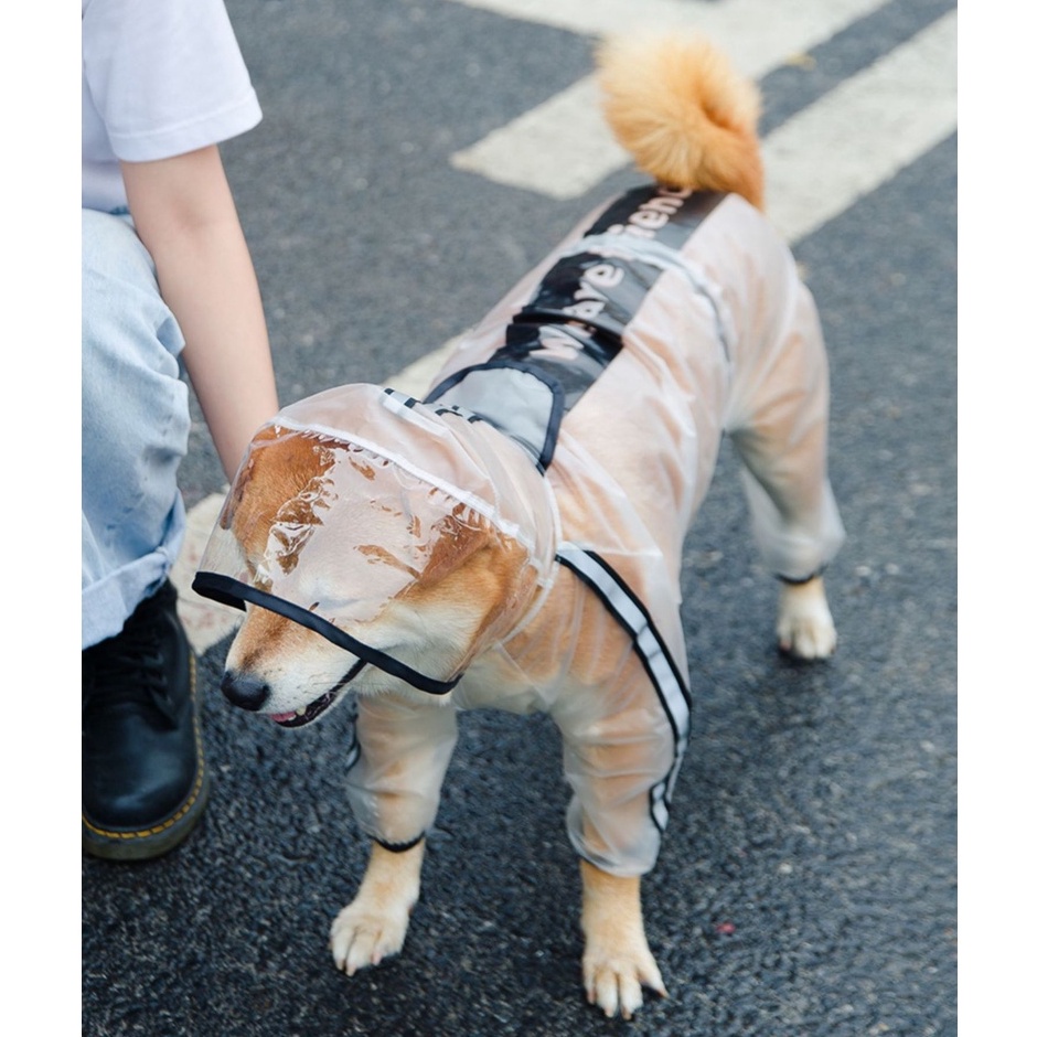 Upgraded Dog Raincoat Four-Legged Waterproof All-Inclusive Teddy Pet Raincoat Medium Large Dog Small #7