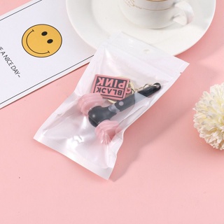 Black blackpink Keychain Cheer Stick Can Light Up Mini Small Pink Hammer School Bag Pendant Lisa jisoo Merchandise #4