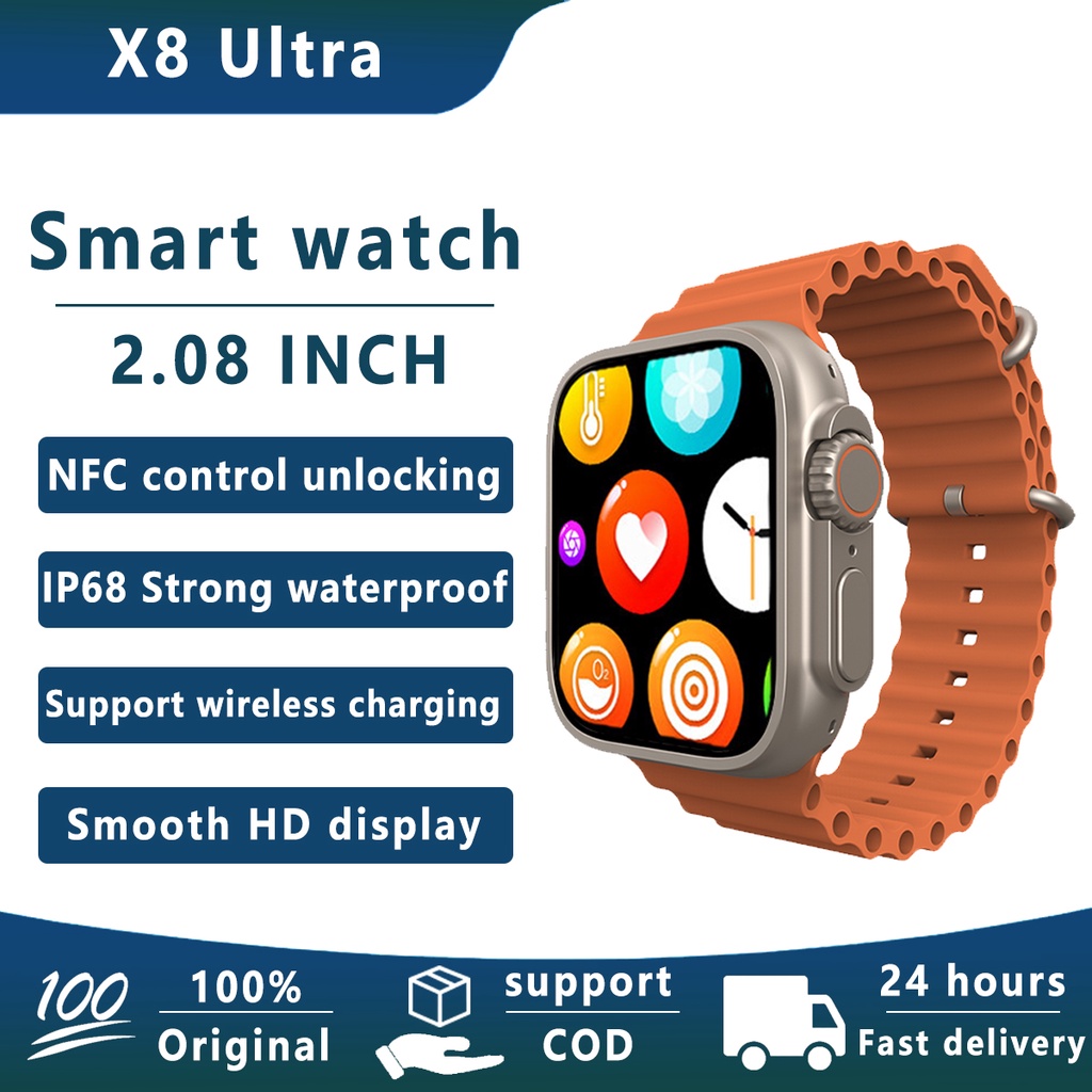 2022 New Series 8 X8 Ultra Smartwatch 2 08 Inch Hd Screen Customize Dial Large Capacity Battery