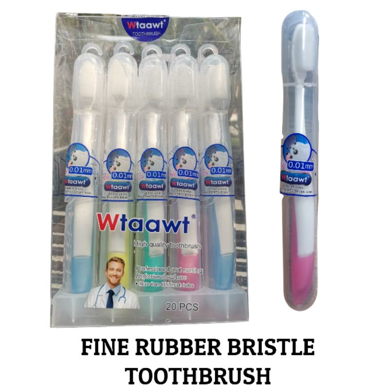 Fine rubber bristle toothbrush 1pcs (given assorted color). | Shopee ...