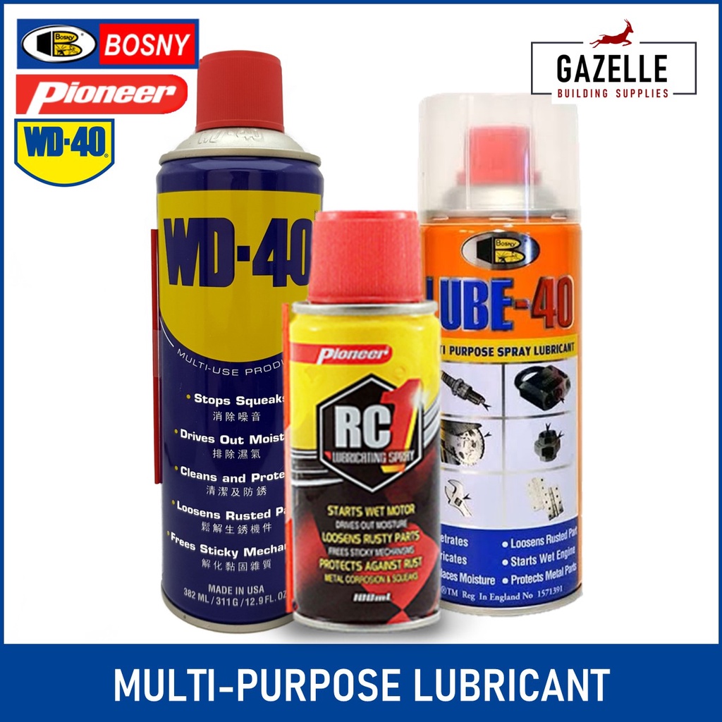 WD40 MultiPurpose Lubricant WD40 WD 40 382ml / Pioneer RC1 Lubricating Spray 100ml / Bosny