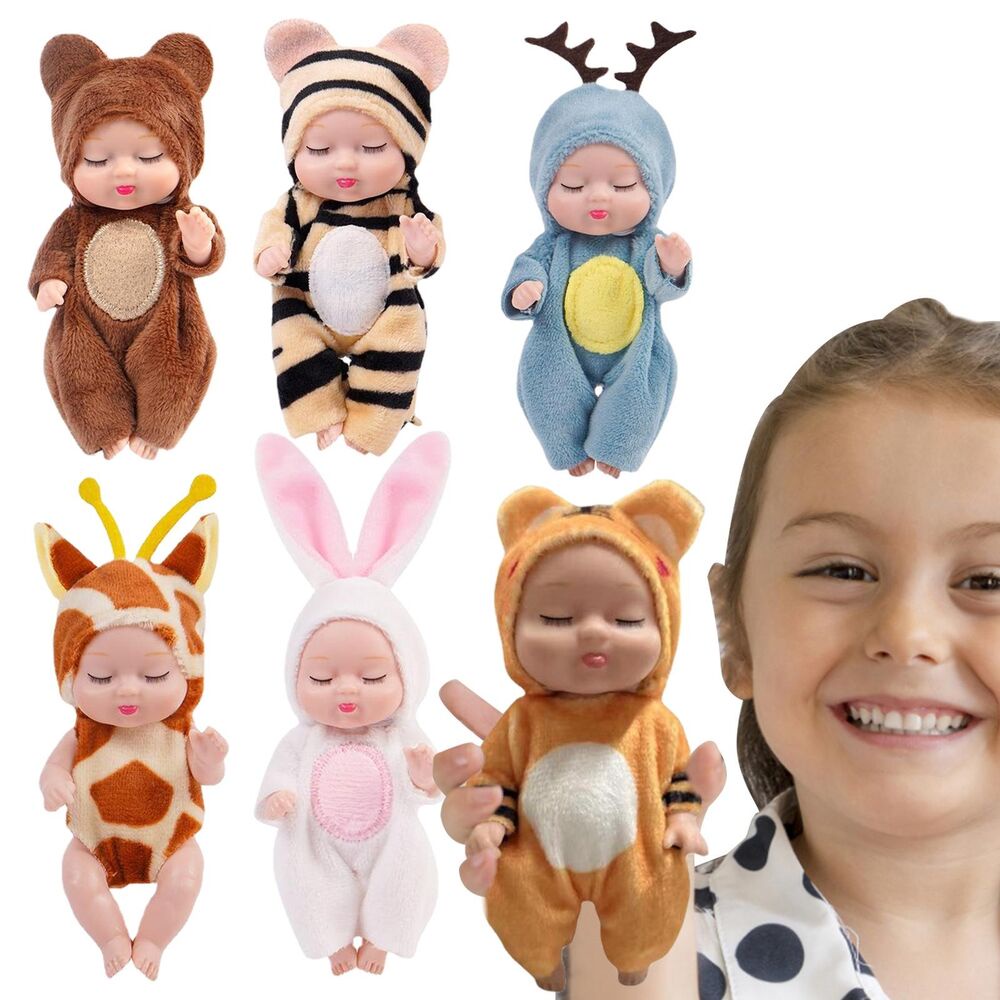 8pcs/Set Rebirth Mini Sleeping Baby Doll Washable Lifelike Realistic