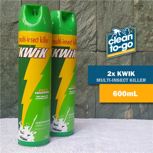 2x KWIK Multi Insect Killer Kerosene Based 600mL Insecticide Spray