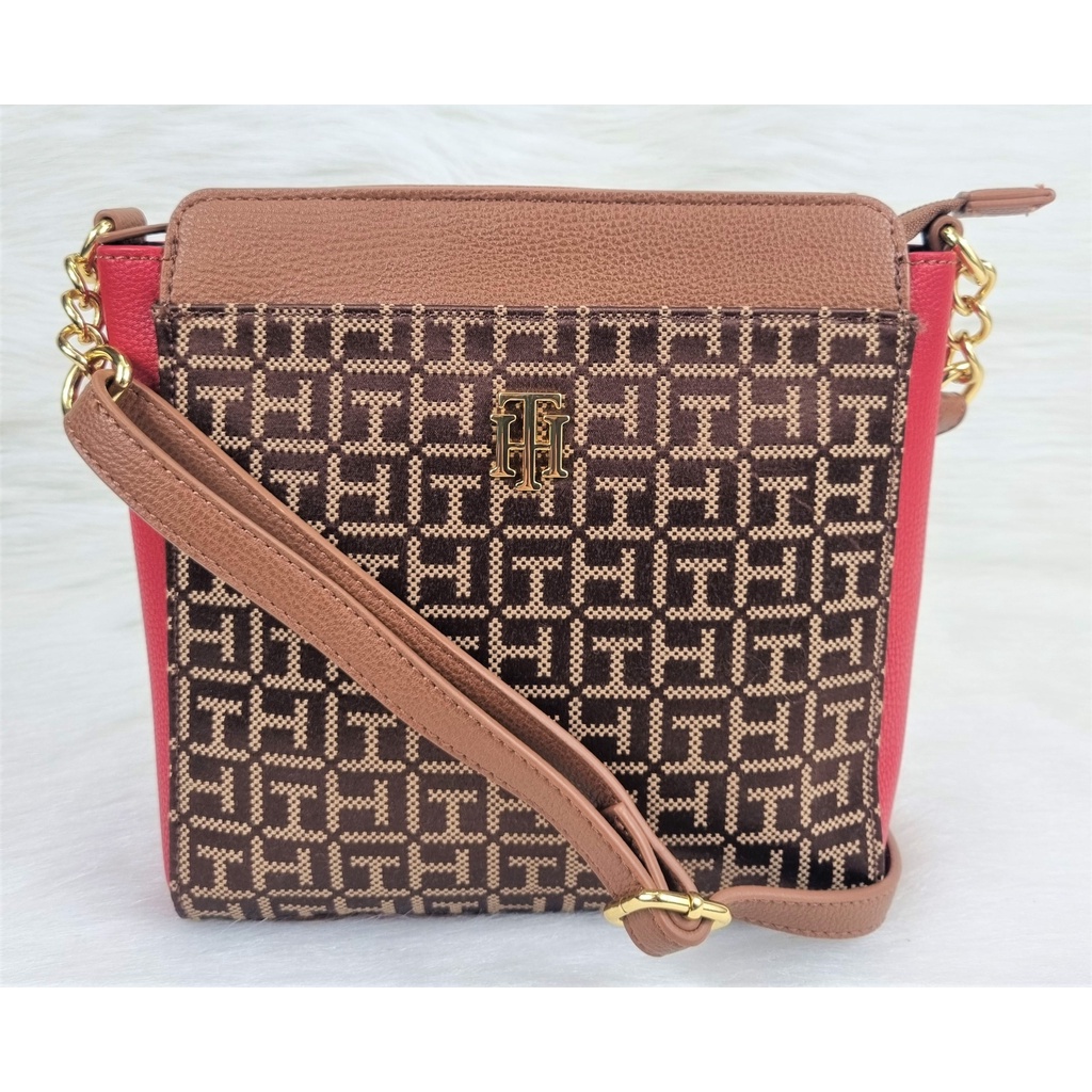 Tommy Hilfiger 69J6907 210 Antonella II Chestnut/Tannin/Red Monogram ...