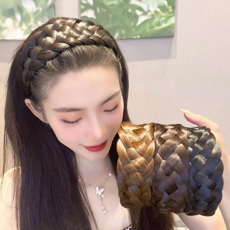 Korean Fashion Elegant Flower Pearl Headband Bangs Braided Hair Band |  Shopee Philippines