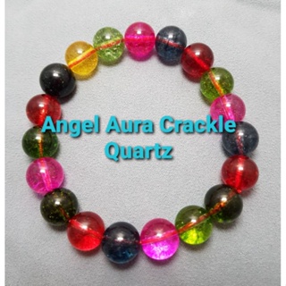 Natural Stone Crystal Red Fire, Cube Rose, Angel Aura Crackle, Faceted Cherry, Rose Quartz Bracelets #4