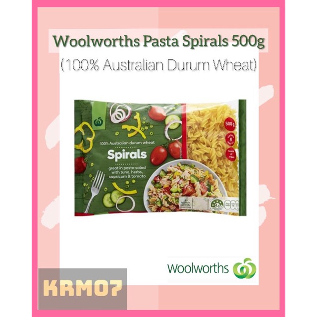 WOOLWORTHS Pasta Spirals 500g (100 Australian durum wheat) Shopee Philippines