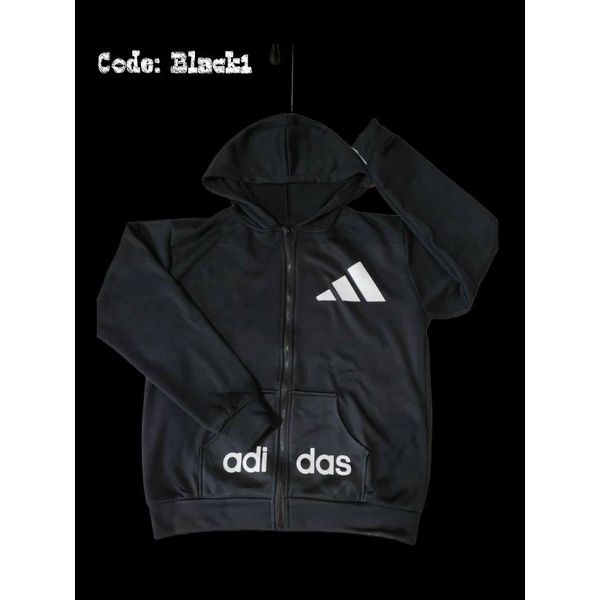Black Hoodie with Zipper (ADIDAS) | Shopee Philippines