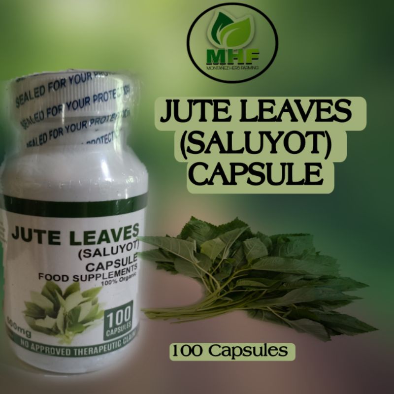 JUTE LEAVES (SALUYOT CAPSULE) 100 CAPSULES ANTIDIABETES Shopee