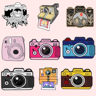 9 Styles Cartoon Camera Lapel Pin Backpack Badge Gifts for Friends Clothing Accessories