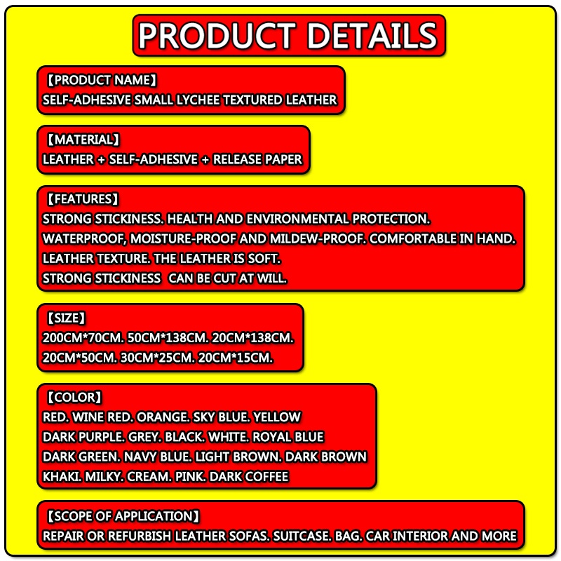 COD 20cmX50cm Leather Patch Stickers No Ironing Sofa Repair PU Fabric Self Adhesive Waterproof