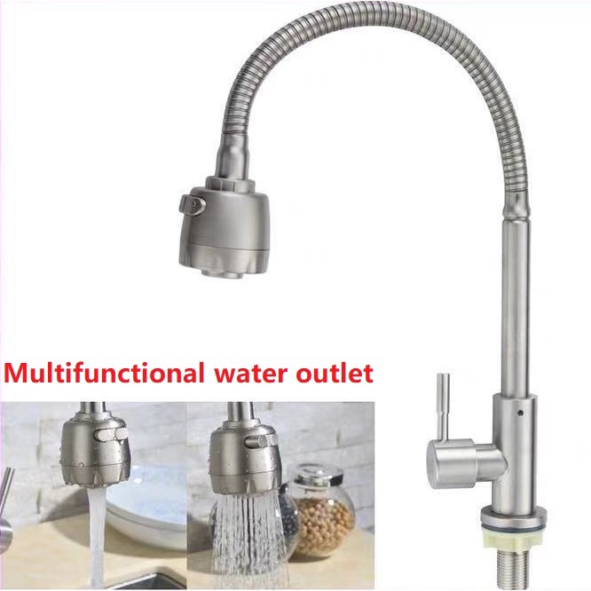 Faucet 360° flexible universal single cooling SUS 304 Stainless steel