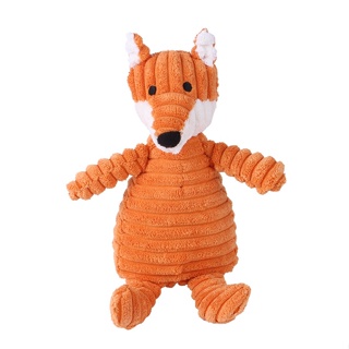 Pet Dog Plush Animal Chewing Toy Wear-resistant Squeak Cute Bear Fox Toys #4