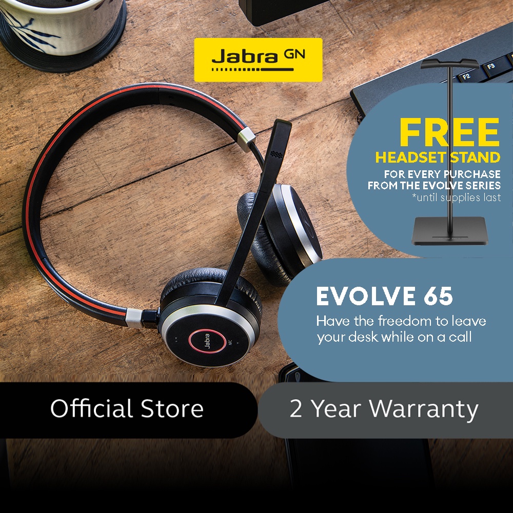 Jabra Evolve 65 MS Stereo with Link 370 Bluetooth Adapter | Shopee ...