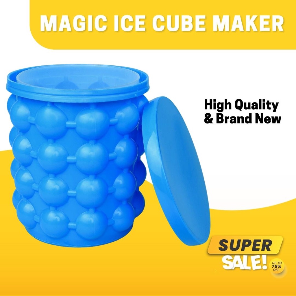 Large Silicone Ice Bucket Portable Silicon Cube Maker Summer B 【高価値】