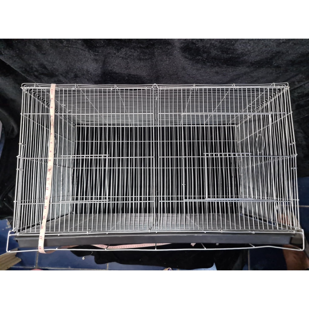 Galvanise collapsable double cage with divider and pooptray for all types of pet L30xW17xH18 INCHES #4