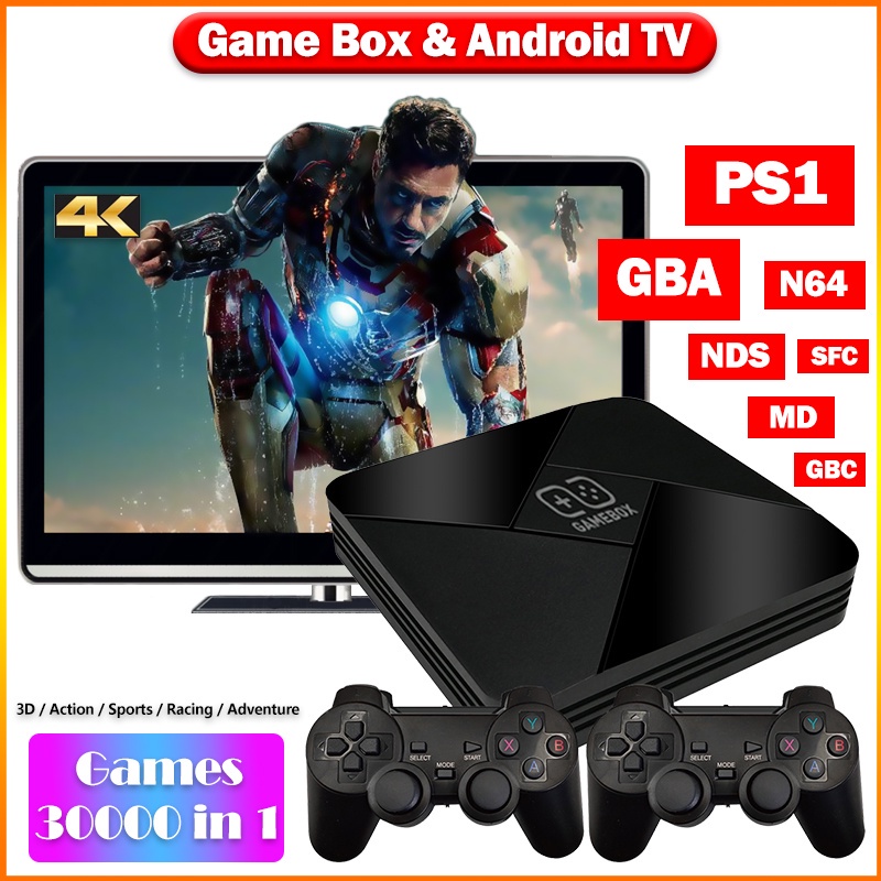 GAMEBOX G5 S905L WiFi 4K HD Super X Console 40000+ Retro Classic Game ...