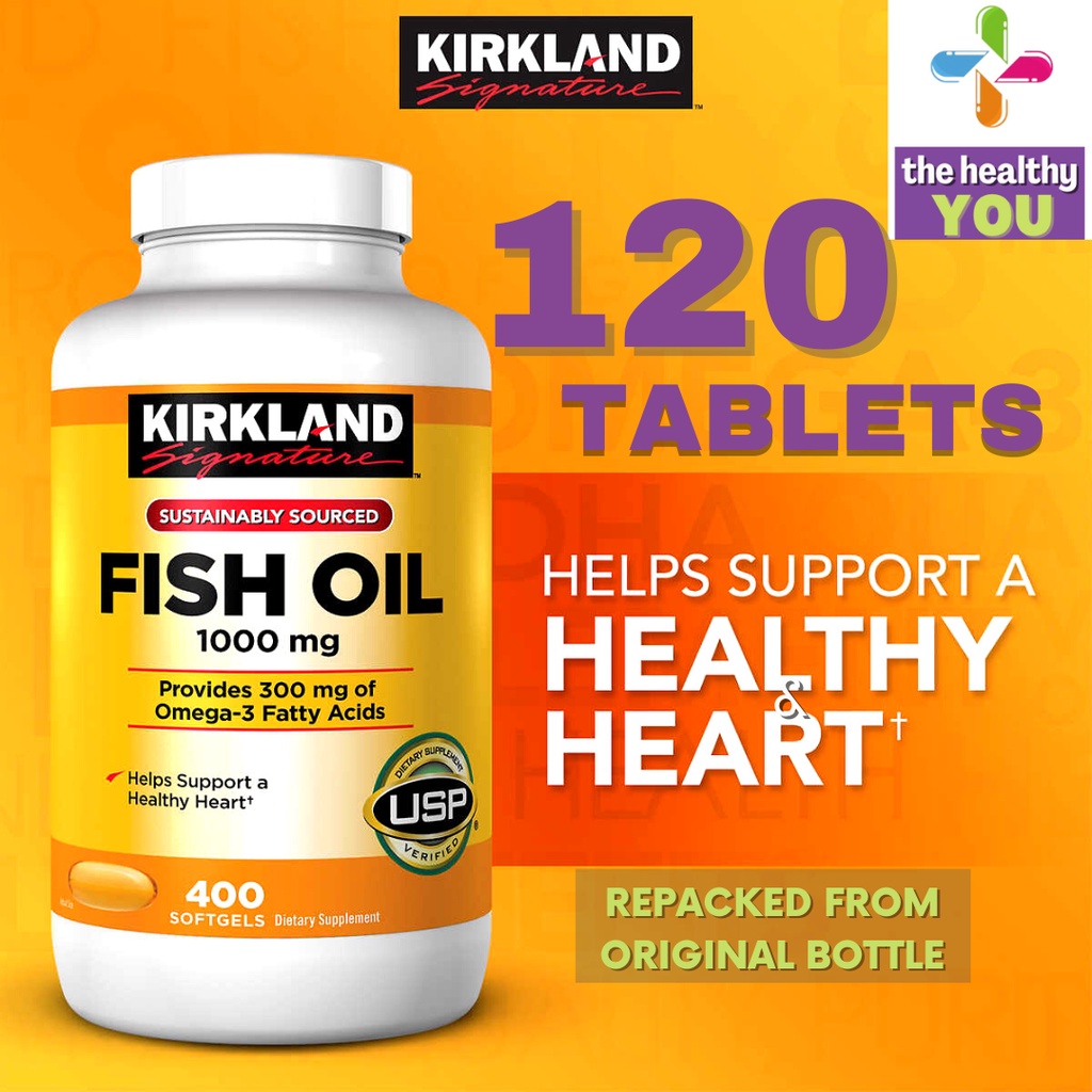 120 Softgels Kirkland Signature Fish Oil 1000 mg Shopee Philippines
