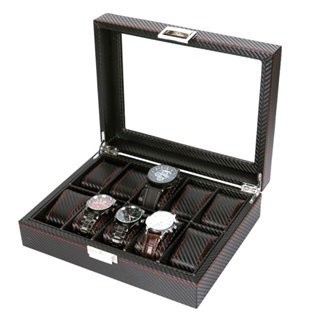 5/6/10/12 Grids Carbon Fiber Luxury Watch Box Jewelry Storage Box Organizer for Rings Bracelet Displ #4