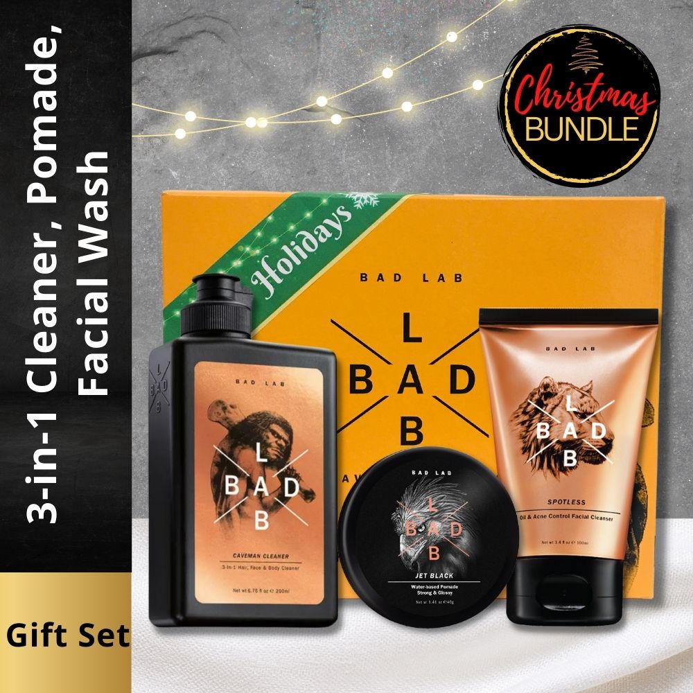 Bad Lab Holiday Gift Set (Caveman 3in1 Cleaner 200ml, Spotless Acne ...