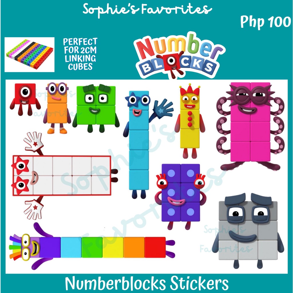 1-10 Numberblocks Stickers - Glossy Sticker perfect for Linking Cubes ...