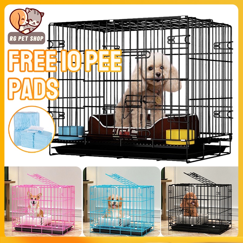 Free 10 pads Pet Cage Collapsible XXL with Poop Tray for Dog cage Cat