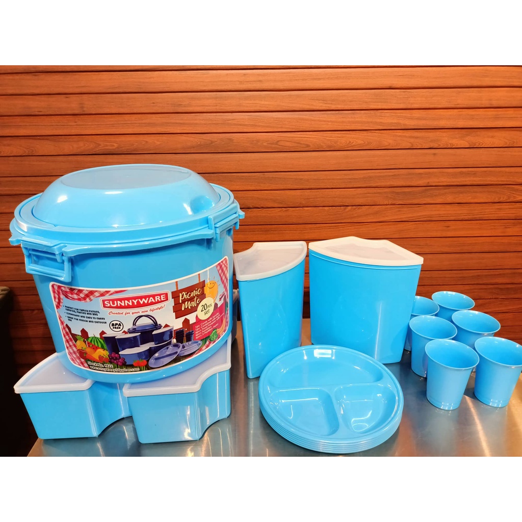 Sunnyware Picnic Mate 20pcs In 1 Picnic Set Food Storage Food Container Food Dispenser