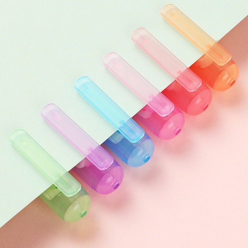 AKKI 6 Colors Line Color Pen Multi-Shaped Outline Curve Highlighter