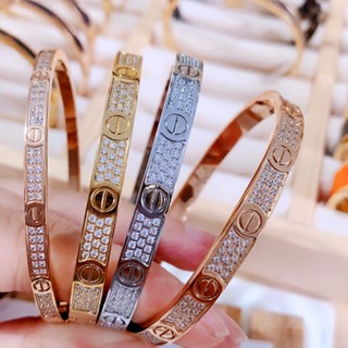CARTIER High-Version Card Home Diamond-Embedded Starry Bracelet Open Non-Fading Titanium Steel Brace #1