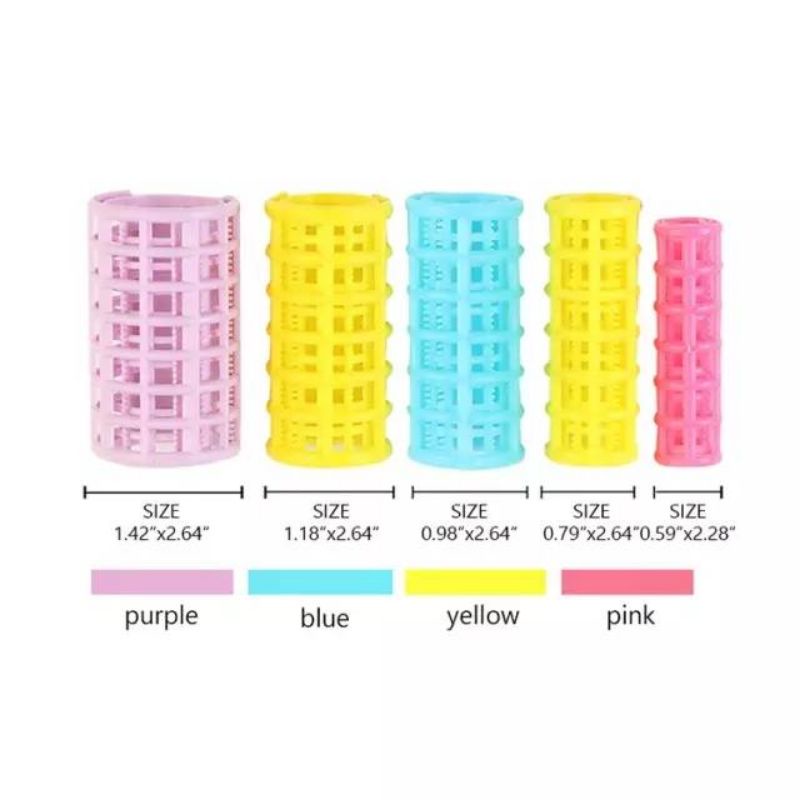15mm to 35mm Hard THICK PLASTIC HAIR ROLLERS HAir Curling Rollers HAir
