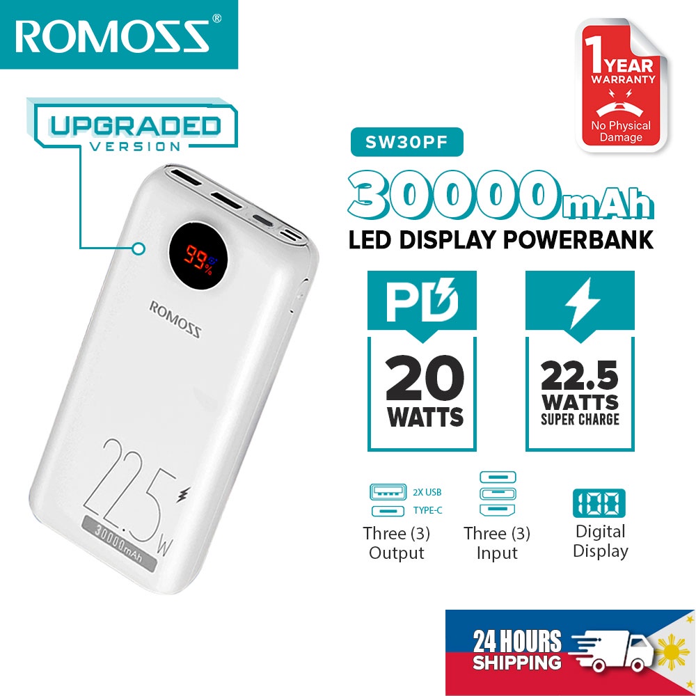 Romoss 30000mAh Powerbank Original Fast Charging PD Portable Charger Phone Battery Portable Source - Image 6