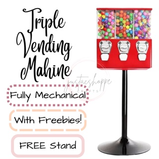 Triple Vending Machine Candy Gumball Capsule Wheel Jelly beans Chocolate Marbles Capsule Toys