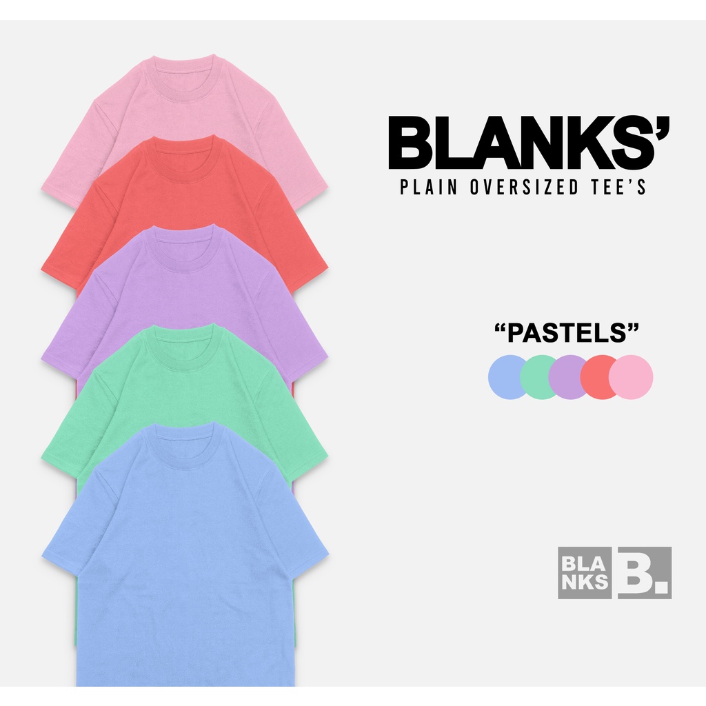 BLANKS* Plain TShirts "PASTEL" Collection in Sky Blue, Mint Green