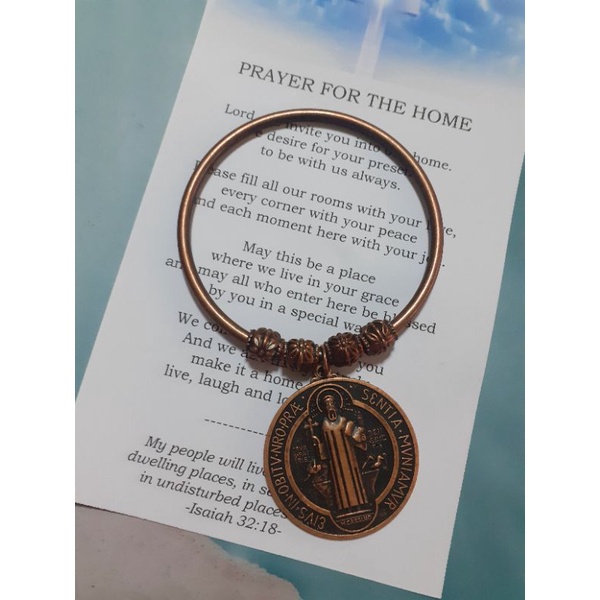 【Hot sale】St. Benedict / Benedictine Round Medal Door Hanger for Protection (Bronze Tone)