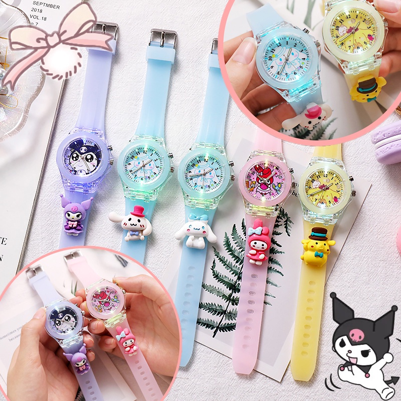 Anime Sanrio Hello Kittys luminous Watch Kawaii Kuromi My Melody ...