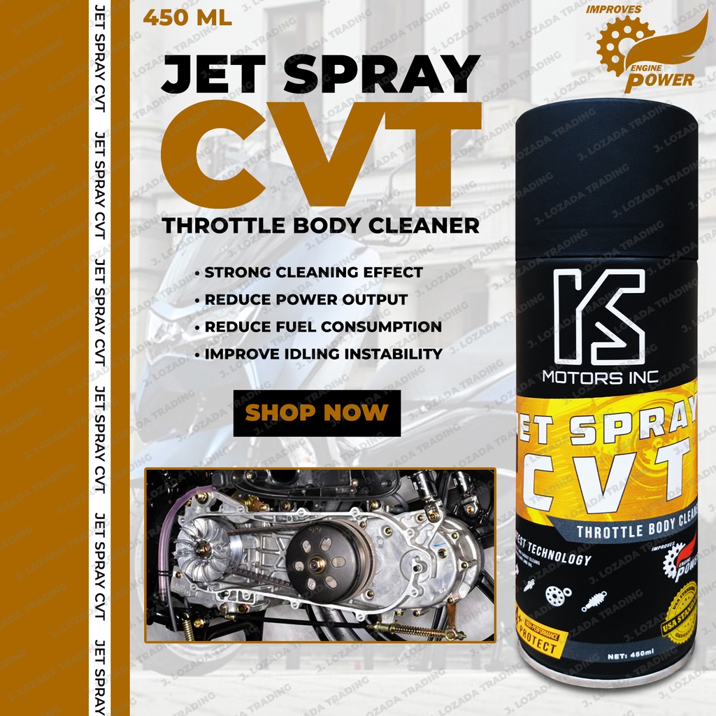 Jet Spray CVT Throttle Body Cleaner Spray 450ml AT Motorcycle CVT Component & Throttle Dirt