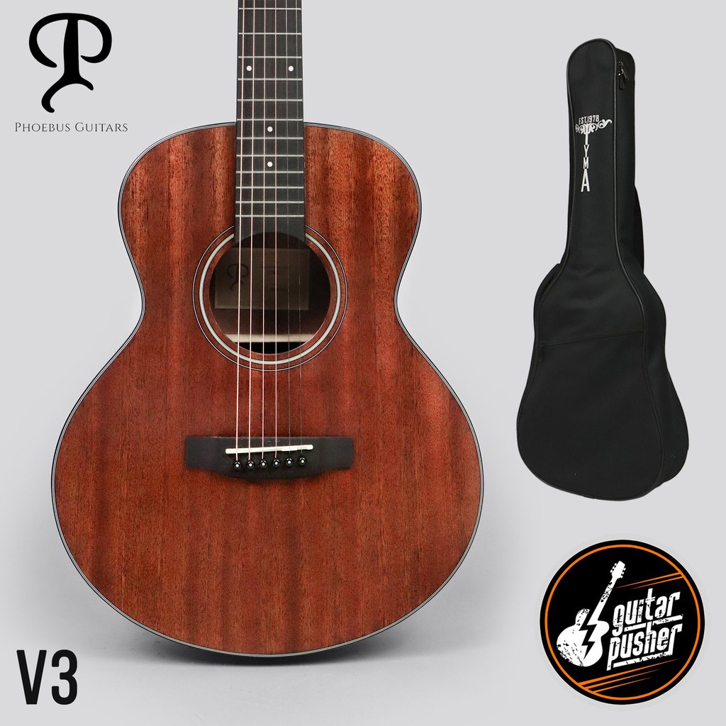 Phoebus Baby-N Gs V3 All Mahogany Gs Mini Travel Acoustic Guitar with Gig Bag (Pickup Available)