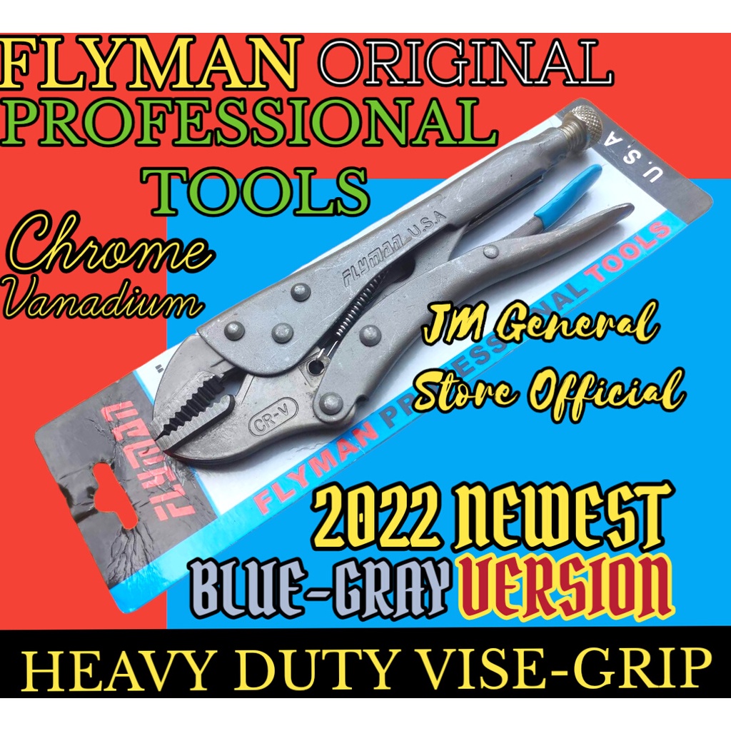 VISE GRIP PLIER 10R BLUEGRAY FLYMAN USA ORIGINAL/ HEAVY DUTY VISE GRIP