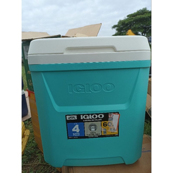 Authentic IGLOO 60 qt. Laguna Roller Ice Chest Rolling Cooler Shopee