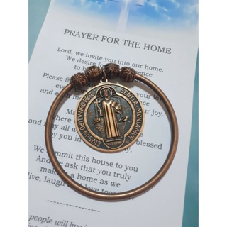 【Hot sale】St. Benedict / Benedictine Round Medal Door Hanger for Protection (Bronze Tone) #3