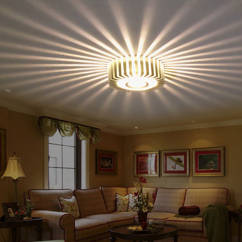 ℗﹊Home Led 3w Hall Light Walkway Porch Decor Ceiling Lamp Sun Flower Creative Led Ceiling Lights Bar