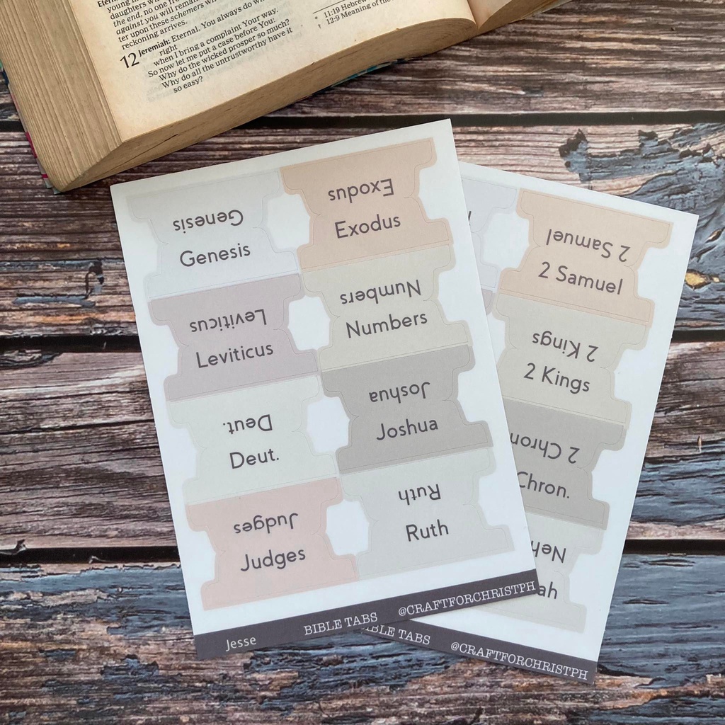 Bible Tabs Craft for Christ Jesse Pealable sticker for Journaling