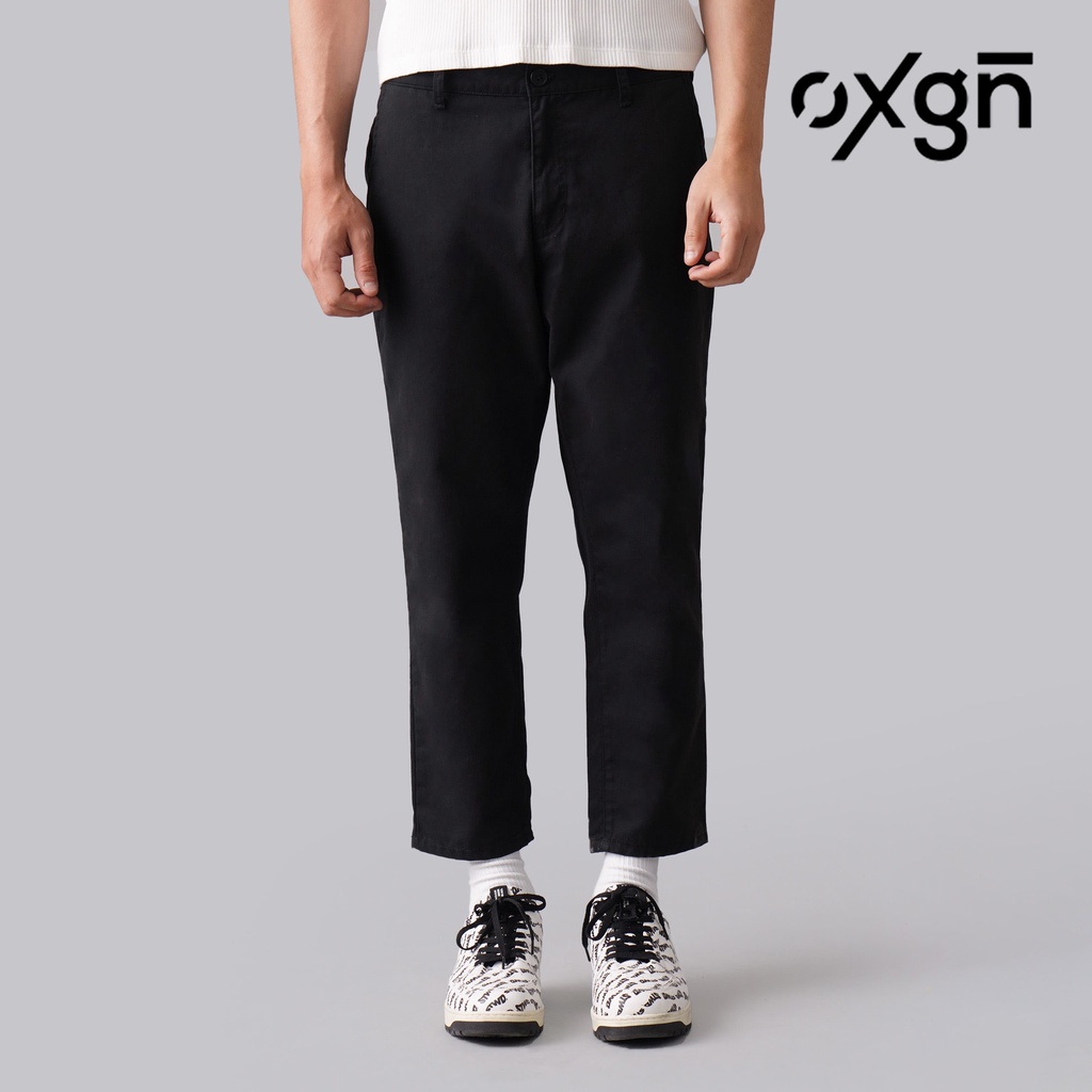 OXGN Slim Fit Trousers For Men (Black/Khaki) | Shopee Philippines