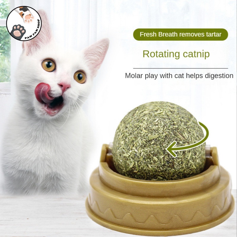 Cat Mint Ball Catnip Cat Wall Stick-on Ball Toy Treats Healthy Natural Removes Hair Balls Pet Snack #4
